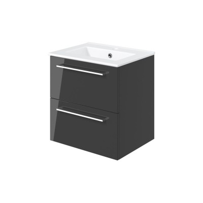 Valbom 510mm Wall Hung 2 Drawer Basin Unit & 1TH Thin Edge B 2