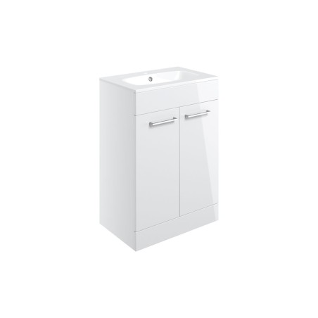Valbom 610mm Floor Standing 2 Door Basin Unit & 1TH Thin Edg
