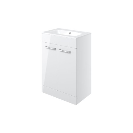 Valbom 610mm Floor Standing 2 Door Basin Unit & 1TH Thin Edg