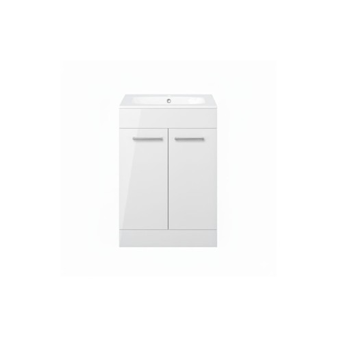 Valbom 610mm Floor Standing 2 Door Basin Unit & 1TH Thin Edg