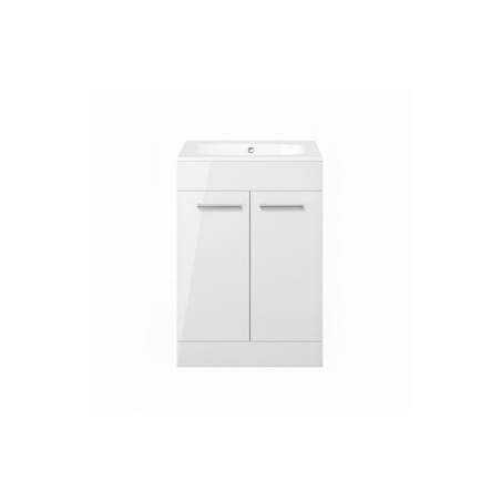 Valbom 610mm Floor Standing 2 Door Basin Unit & 1TH Thin Edg