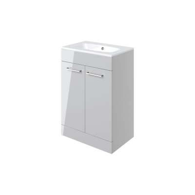 Valbom 610mm Floor Standing 2 Door Basin Unit & 1TH Thin Edg 2