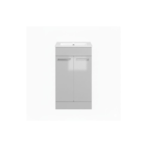 Valbom 610mm Floor Standing 2 Door Basin Unit & 1TH Thin Edg