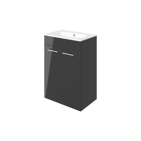Valbom 610mm Floor Standing 2 Door Basin Unit & 1TH Thin Edg