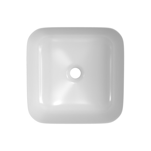Luxo 400mm Ceramic Square Washbowl & Waste - Matt White | Ba