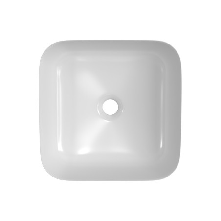 Luxo 400mm Ceramic Square Washbowl & Waste - Matt White | Ba