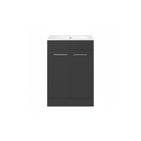 Valbom 610mm Floor Standing 2 Door Basin Unit & 1TH Thin Edg