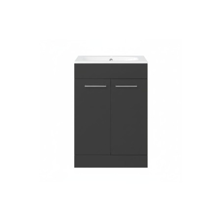 Valbom 610mm Floor Standing 2 Door Basin Unit & 1TH Thin Edg
