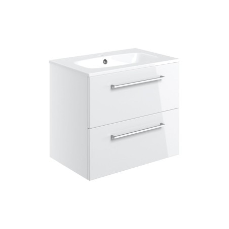 Valbom 610mm Wall Hung 2 Drawer Basin Unit & 1TH Thin Edge B