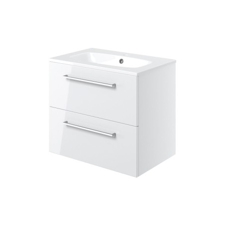 Valbom 610mm Wall Hung 2 Drawer Basin Unit & 1TH Thin Edge B