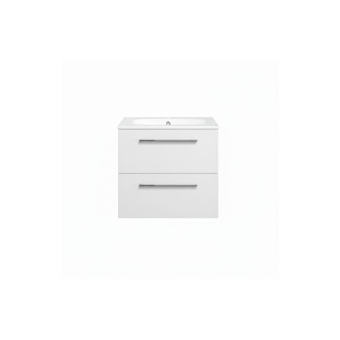 Valbom 610mm Wall Hung 2 Drawer Basin Unit & 1TH Thin Edge B