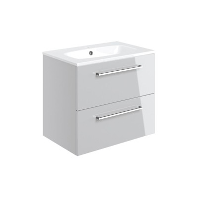 Valbom 610mm Wall Hung 2 Drawer Basin Unit & 1TH Thin Edge B