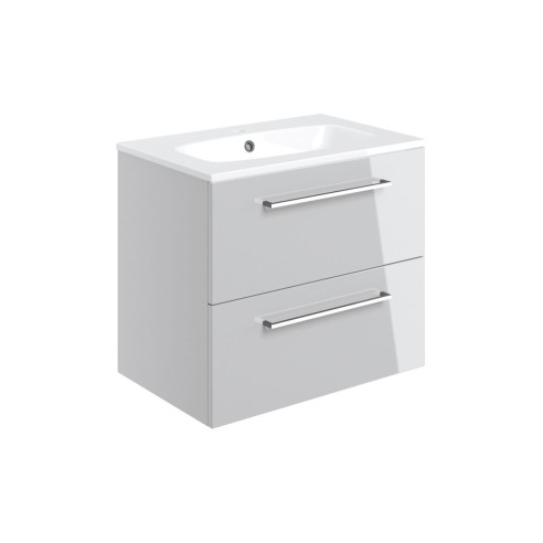 Valbom 610mm Wall Hung 2 Drawer Basin Unit & 1TH Thin Edge B