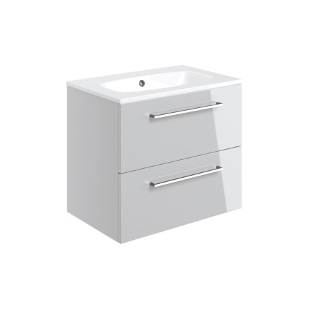 Valbom 610mm Wall Hung 2 Drawer Basin Unit & 1TH Thin Edge B