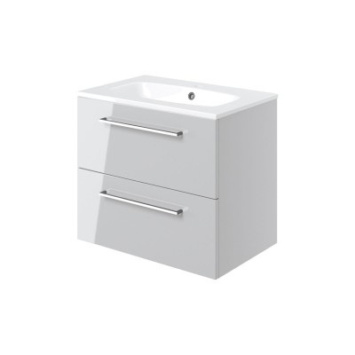 Valbom 610mm Wall Hung 2 Drawer Basin Unit & 1TH Thin Edge B 2