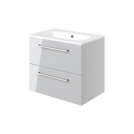 Valbom 610mm Wall Hung 2 Drawer Basin Unit & 1TH Thin Edge B