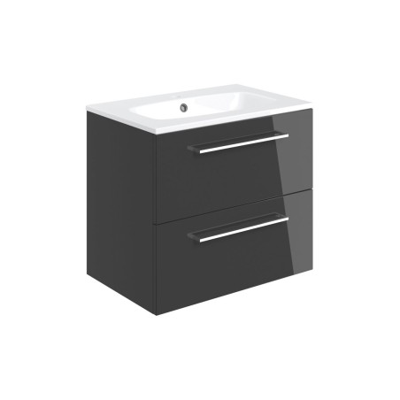 Valbom 610mm Wall Hung 2 Drawer Basin Unit & 1TH Thin Edge B
