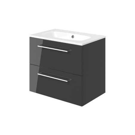 Valbom 610mm Wall Hung 2 Drawer Basin Unit & 1TH Thin Edge B