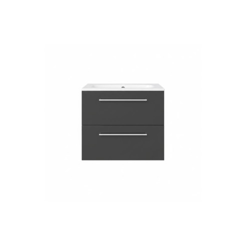 Valbom 610mm Wall Hung 2 Drawer Basin Unit & 1TH Thin Edge B