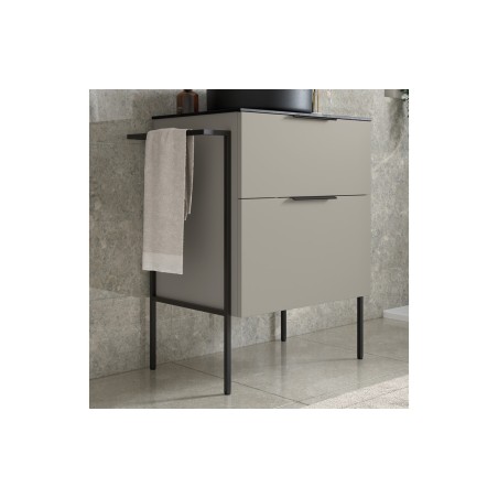 Sintra 590mm Wall Hung 2 Drawer Basin Unit (No Top) - Matt L