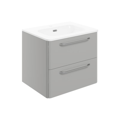 Guarda 610mm 2 Drawer Wall Unit & Basin - Grey Gloss | Vanit