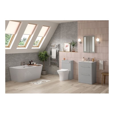 Guarda 610mm 2 Drawer Wall Unit & Basin - Grey Gloss | Vanit 2