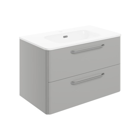 Guarda 810mm 2 Drawer Wall Unit & Basin - Grey Gloss | Vanit