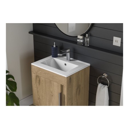 Evoro 510mm Wall Hung Unit Inc. Basin - Seville Oak | Vanity
