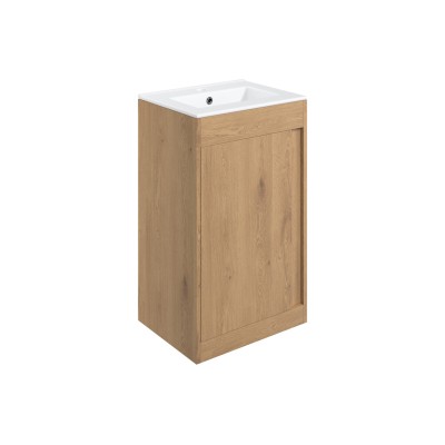 Evoro 510mm Floor Standing Unit Inc. Basin - Seville Oak | V