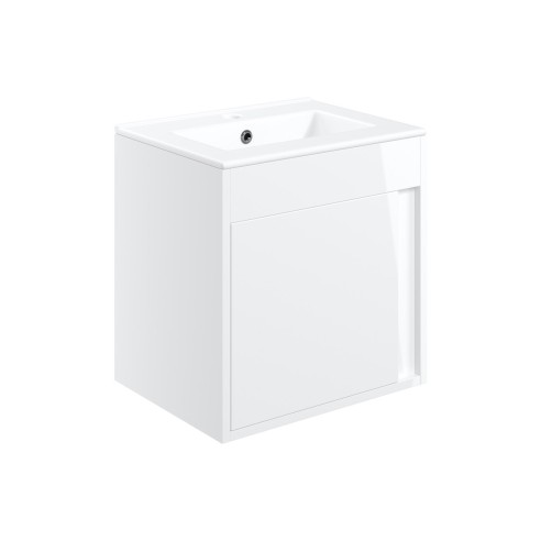 Evoro 510mm Wall Hung Unit Inc. Basin - White Gloss | Vanity