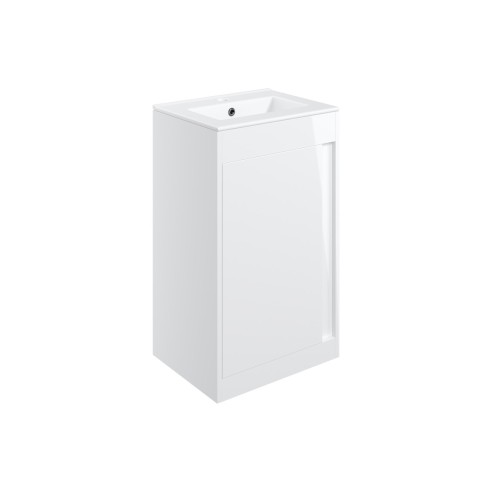 Evoro 510mm Floor Standing Unit Inc. Basin - White Gloss | V