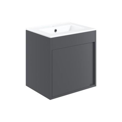 Evoro 510mm Wall Hung Unit Inc. Basin - Matt Graphite Grey |