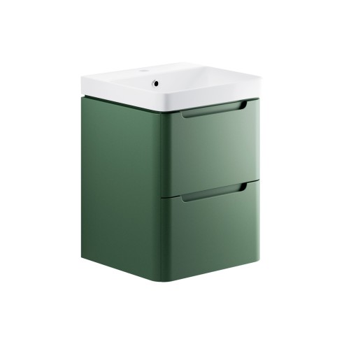 Lagos 500mm 2 Drawer Wall Hung Cloakroom Basin Unit - Matt S
