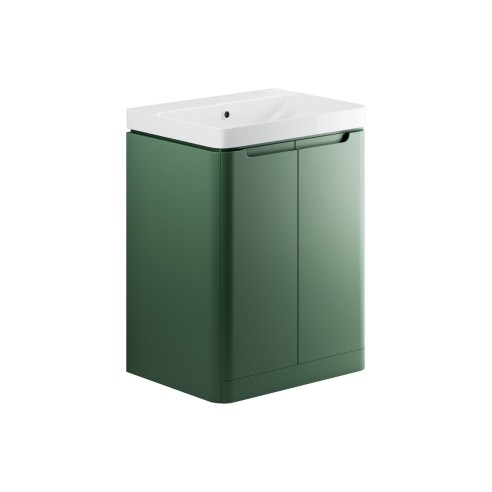 Lagos 605mm 2 Door Floor Standing Basin Unit - Matt Sage Gre