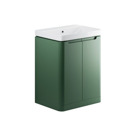 Lagos 605mm 2 Door Floor Standing Basin Unit - Matt Sage Gre