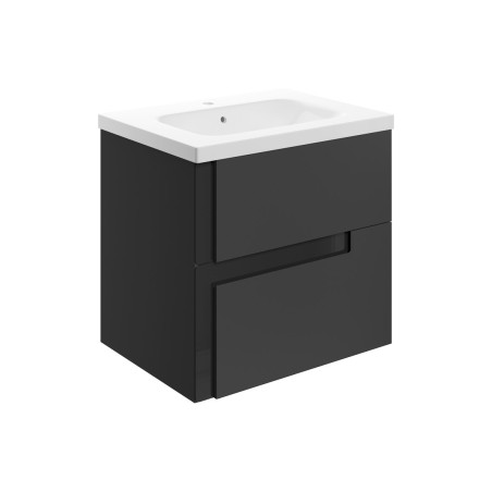 Coimbra 615mm Wall Hung 2 Drawer Basin Unit & 1TH White Basi