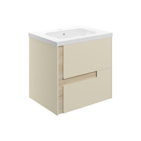 Coimbra 615mm Wall Hung 2 Drawer Basin Unit & 1TH White Basi