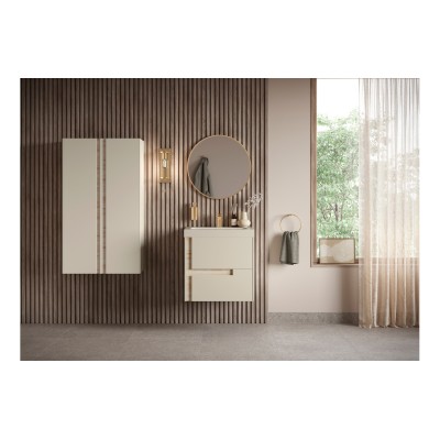 Coimbra 615mm Wall Hung 2 Drawer Basin Unit & 1TH White Basi 2