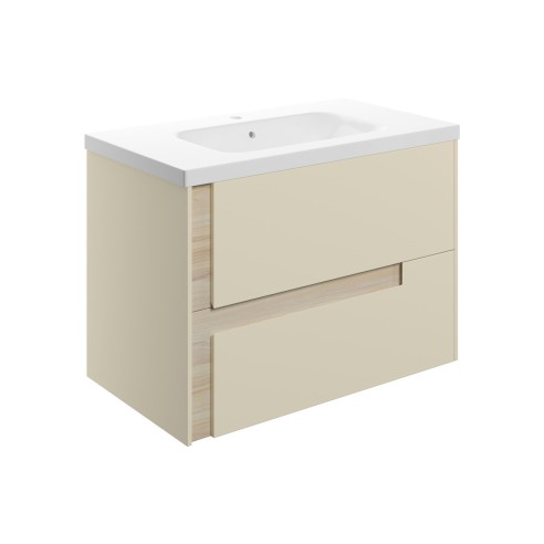 Coimbra 815mm Wall Hung 2 Drawer Basin Unit & 1TH White Basi