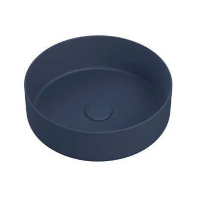 Luxo 355mm Ceramic Round Washbowl & Waste - Matt Deep Blue |