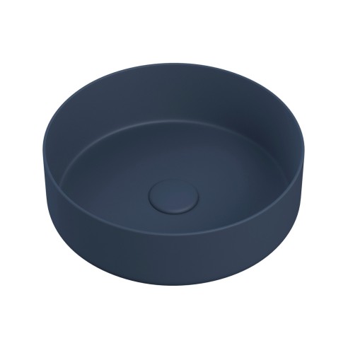 Luxo 355mm Ceramic Round Washbowl & Waste - Matt Deep Blue |