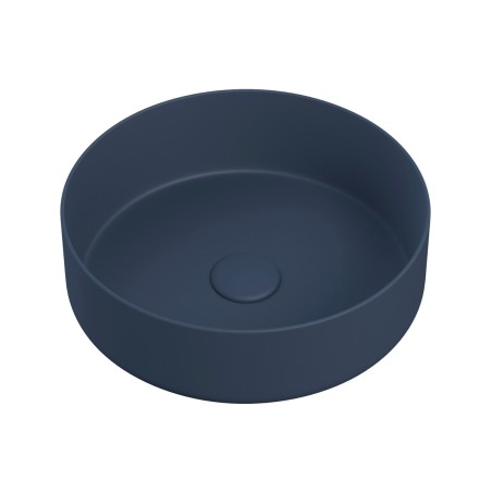 Luxo 355mm Ceramic Round Washbowl & Waste - Matt Deep Blue |
