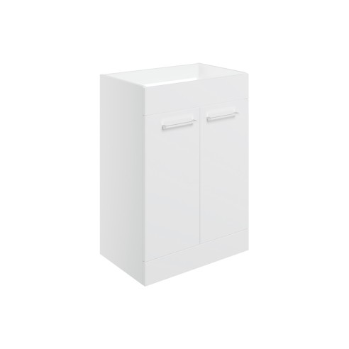 Valbom 590mm Floor Standing 2 Door Basin Unit (No Top) - Whi