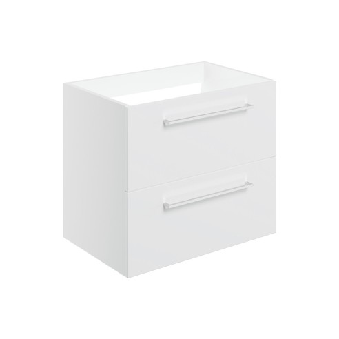 Valbom 590mm Wall Hung 2 Drawer Basin Unit (No Top) - White