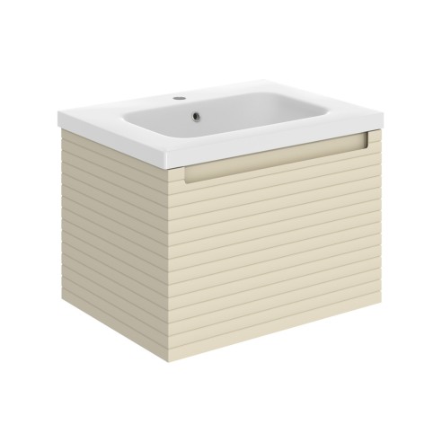 Aveiro 615mm Wall Hung 1 Drawer Basin Unit & 1TH Basin - Mat