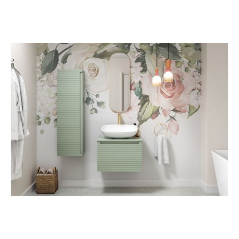 Aveiro 610mm Wall Hung 1 Drawer Basin Unit & Worktop - Matt