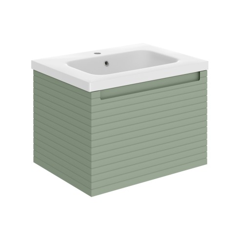 Aveiro 615mm Wall Hung 1 Drawer Basin Unit & 1TH Basin - Mat