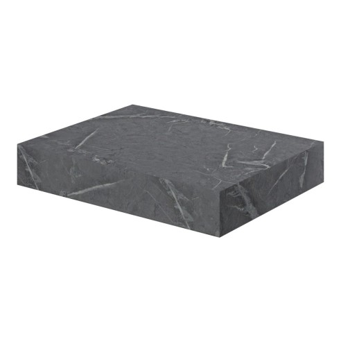 Nazare 600mm Wall Hung Grey Marble Basin Shelf & Brushed Bra