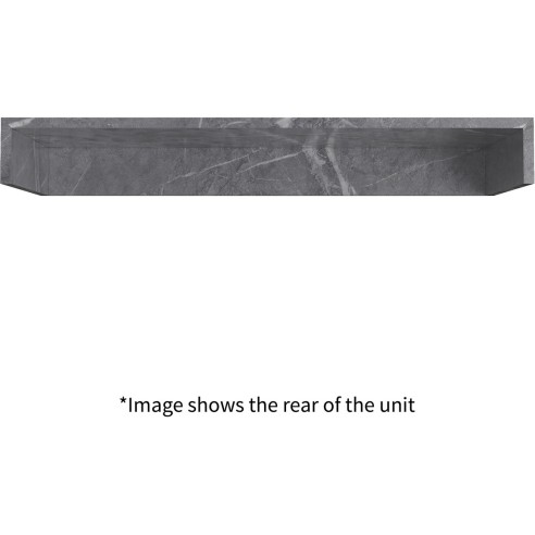 Nazare 600mm Wall Hung Grey Marble Basin Shelf & Brushed Bra