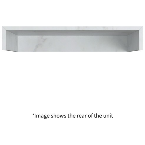 Nazare 600mm Wall Hung White Marble Basin Shelf & Chrome Bot